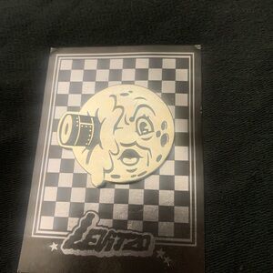 Silver Moon Face Enamel Pin